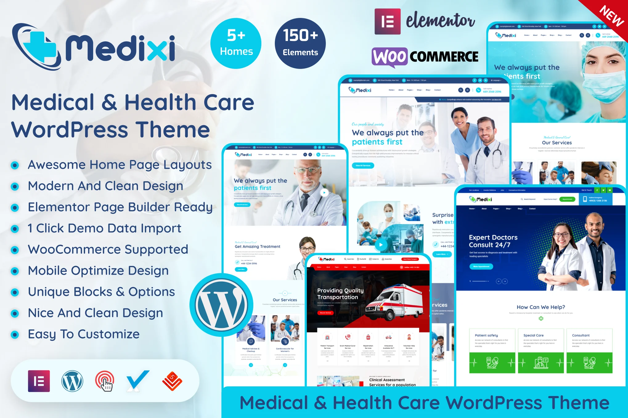 Medixi - قالب WordPress للأطباء والرعاية الطبية